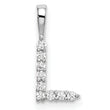 14K White Gold Lab Grown Diamond Letter L Initial Pendant