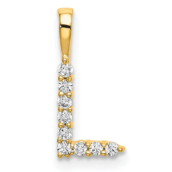 14K Lab Grown Diamond Letter L Initial Pendant
