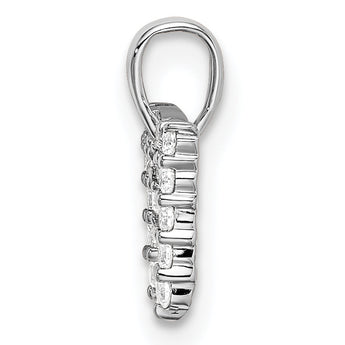 14K White Gold Lab Grown Diamond Letter M Initial Pendant