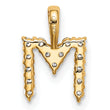 14K Lab Grown Diamond Letter M Initial Pendant