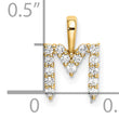 14K Lab Grown Diamond Letter M Initial Pendant