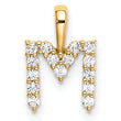 14K Lab Grown Diamond Letter M Initial Pendant