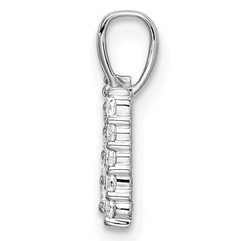 14K White Gold Lab Grown Diamond Letter N Initial Pendant