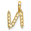 14K Lab Grown Diamond Letter N Initial Pendant