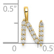 14K Lab Grown Diamond Letter N Initial Pendant