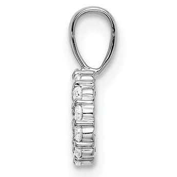 14K White Gold Lab Grown Diamond Letter O Initial Pendant