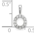 14K White Gold Lab Grown Diamond Letter O Initial Pendant