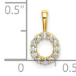 14K Lab Grown Diamond Letter O Initial Pendant