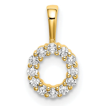 14K Lab Grown Diamond Letter O Initial Pendant