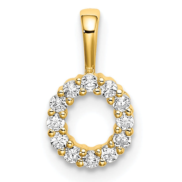 14K Lab Grown Diamond Letter O Initial Pendant
