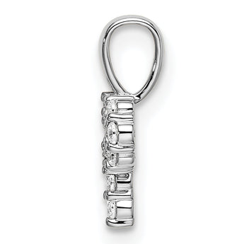 14K White Gold Lab Grown Diamond Letter P Initial Pendant