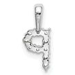 14K White Gold Lab Grown Diamond Letter P Initial Pendant