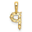 14K Lab Grown Diamond Letter P Initial Pendant