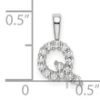 14K White Gold Lab Grown Diamond Letter Q Initial Pendant