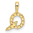 14K Lab Grown Diamond Letter Q Initial Pendant