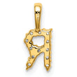 14K Lab Grown Diamond Letter R Initial Pendant