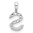 14K White Gold Lab Grown Diamond Letter S Initial Pendant