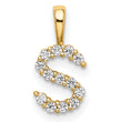 14K Lab Grown Diamond Letter S Initial Pendant