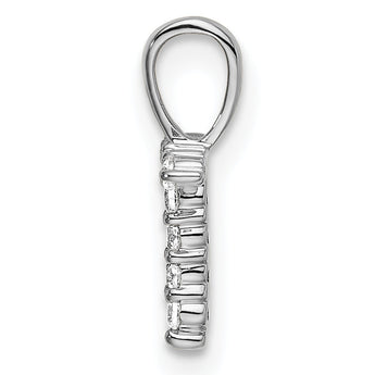 14K White Gold Lab Grown Diamond Letter T Initial Pendant