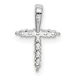 14K White Gold Lab Grown Diamond Letter T Initial Pendant