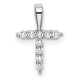 14K White Gold Lab Grown Diamond Letter T Initial Pendant