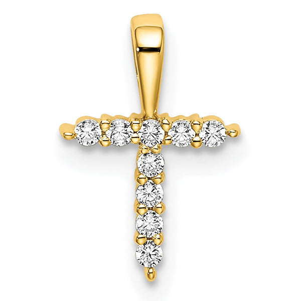 14K Lab Grown Diamond Letter T Initial Pendant