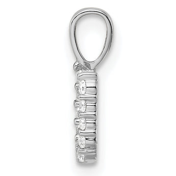 14K White Gold Lab Grown Diamond Letter U Initial Pendant