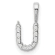 14K White Gold Lab Grown Diamond Letter U Initial Pendant