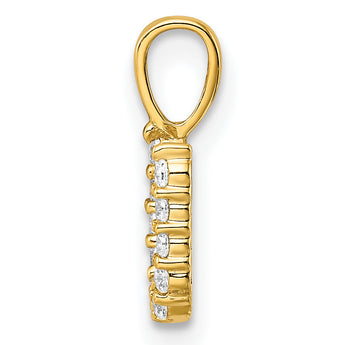 14K Lab Grown Diamond Letter U Initial Pendant