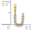 14K Lab Grown Diamond Letter U Initial Pendant