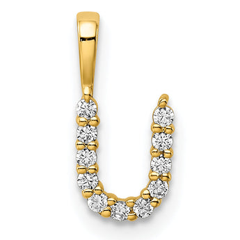 14K Lab Grown Diamond Letter U Initial Pendant
