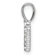 14K White Gold Lab Grown Diamond Letter V Initial Pendant