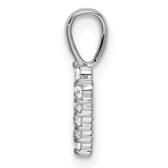 14K White Gold Lab Grown Diamond Letter V Initial Pendant