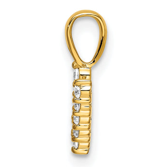 14K Lab Grown Diamond Letter V Initial Pendant