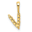 14K Lab Grown Diamond Letter V Initial Pendant