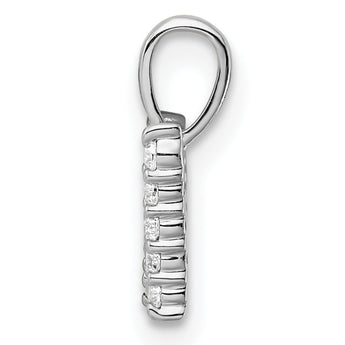 14K White Gold Lab Grown Diamond Letter W Initial Pendant