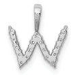 14K White Gold Lab Grown Diamond Letter W Initial Pendant