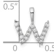 14K White Gold Lab Grown Diamond Letter W Initial Pendant