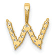 14K Lab Grown Diamond Letter W Initial Pendant