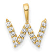 14K Lab Grown Diamond Letter W Initial Pendant