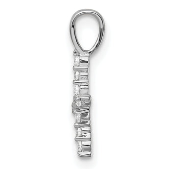 14K White Gold Lab Grown Diamond Letter X Initial Pendant