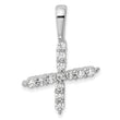 14K White Gold Lab Grown Diamond Letter X Initial Pendant