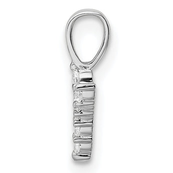 14K White Gold Lab Grown Diamond Letter Y Initial Pendant