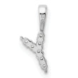 14K White Gold Lab Grown Diamond Letter Y Initial Pendant