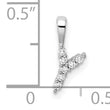 14K White Gold Lab Grown Diamond Letter Y Initial Pendant