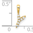 14K Lab Grown Diamond Letter Y Initial Pendant