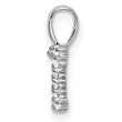 14K White Gold Lab Grown Diamond Letter Z Initial Pendant