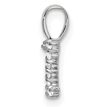 14K White Gold Lab Grown Diamond Letter Z Initial Pendant