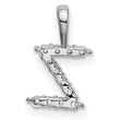 14K White Gold Lab Grown Diamond Letter Z Initial Pendant