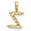 14K Lab Grown Diamond Letter Z Initial Pendant